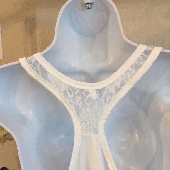 Bohemian Tank Top Shirt Size 2XL Blue With Lace - Picture 5 of 7